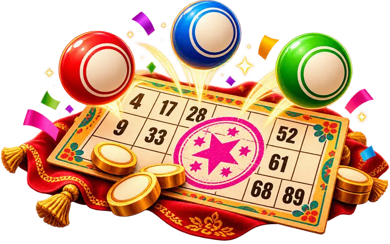 Tambola tickets and colourful number balls